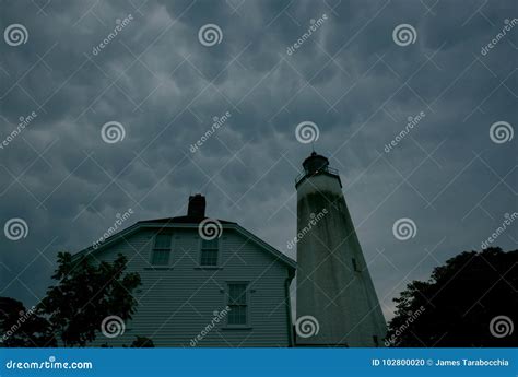 Sandy Hook Lighthouse New Jersey during Stormy Weather Stock Photo ...
