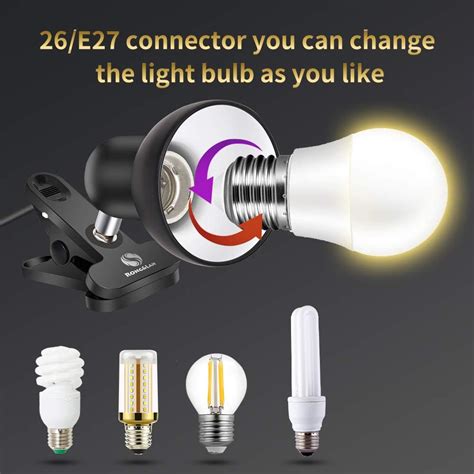 Buy Sun-Rising Light clamp,360° Rotation Clip on Lamp Portable Book ...