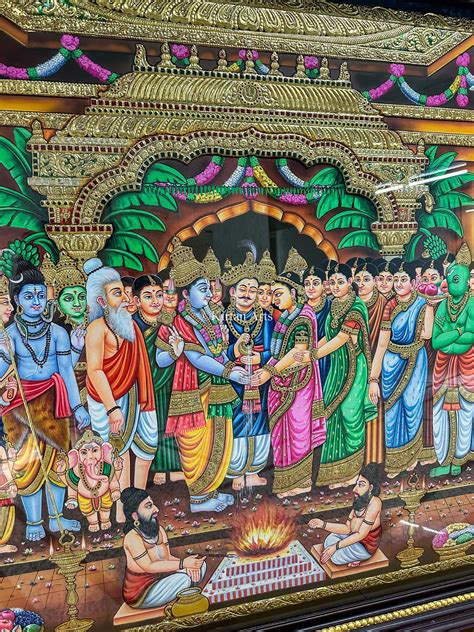 Srinivasa Kalyanam Tanjore Painting | 6x4 ft – Kirtan Arts
