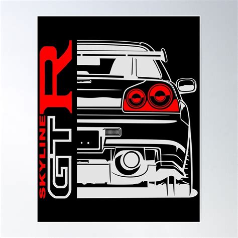 "Skyline R34 Godzilla" Poster for Sale by DarkPapper | Sale poster ...