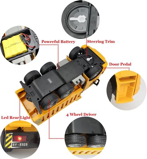 Buy Fisca Remote Control Truck, 1/20 Scale 6 Channel 2.4Ghz RC Dump ...