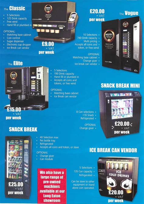 Latest Machine Prices - Advanced Vending Services Limited