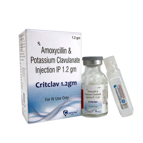 Amoxycillin 1GM Clavulanate Potassium 200Mg Injections Mcbrex Lifescie