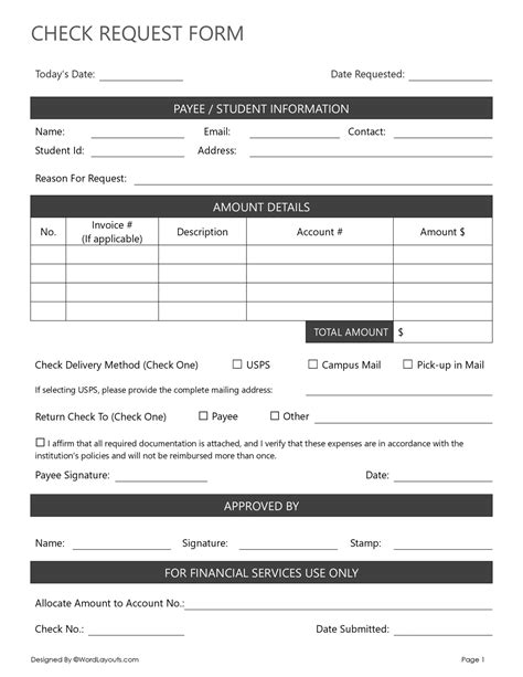 Image result for Check Request Form