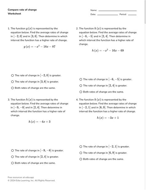 day-19--rate-of-change-practice-worksheet.doc - Rate of Change ... - Worksheets Library