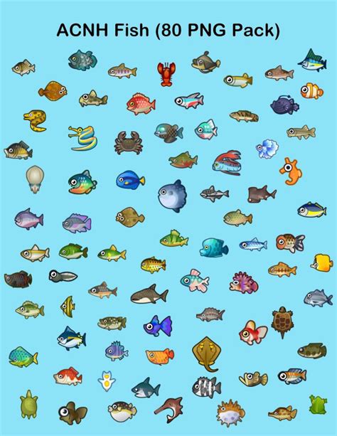 Animal Crossing Fish | PNG, JPG, Clipart, Icon, Items, Art, Print ...