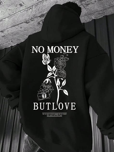 Men'S Slogan Floral Print Hooded Sweatshirt | Hooded sweatshirt men ...