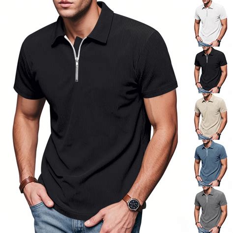 DDAPJ pyju Quarter Zip Polos for Men Lightweight Corduroy Golf Shirt ...