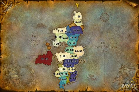 WoW Classic Leveling Zones Map