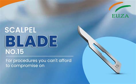 EUZA High Carbon Steel Surgical Scalpel Blades No 15 (Pack of 20) With ...