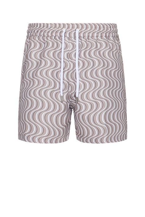 Frescobol Carioca Sport Copa Camada Print Swim Shorts in Truffle | REVOLVE
