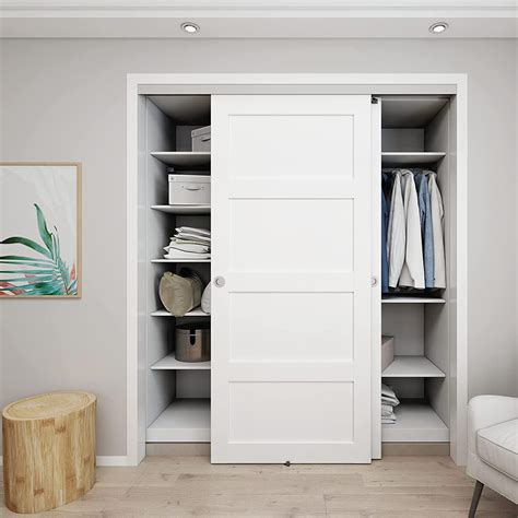 JUBEST Bypass Sliding Door Hardware, Bypass Wardrobe Closet Door ...