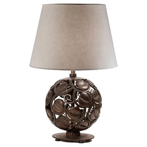 An Art deco Edgar Brandt wrought-iron table lamp For Sale at 1stDibs