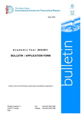 Fillable Online BULLETIN / APPLICATION FORM - Fill Any PDF Fax Email ...
