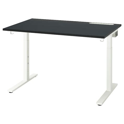 MITTZON desk, black stained ash veneer/black white, 120x80 cm (471 ...