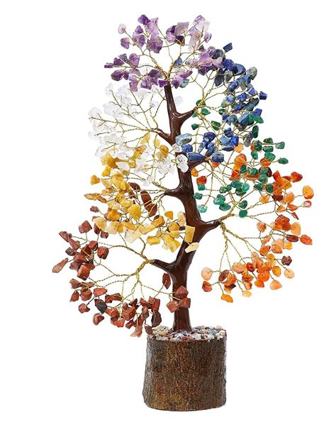 Buy GEMSTAR Seven Chakra Crystal Vastu Tree with 300 Gemstone Golden ...