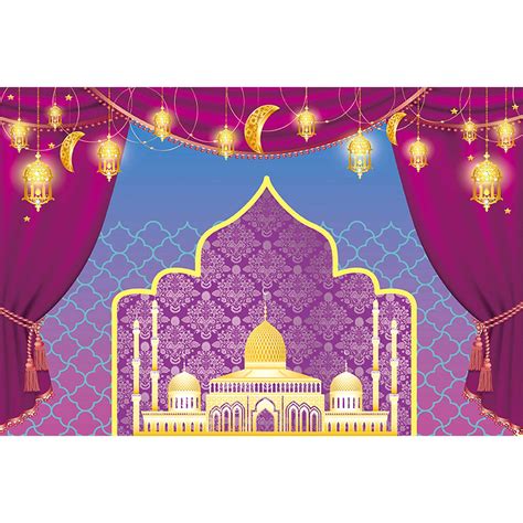 5x3ft Purple Princess Birthday Backdrop Aladdins Lamp Moroccan Arabian ...