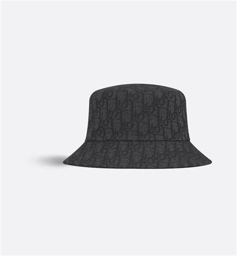Dior Oblique Bucket Hat Black Cotton Jacquard | DIOR