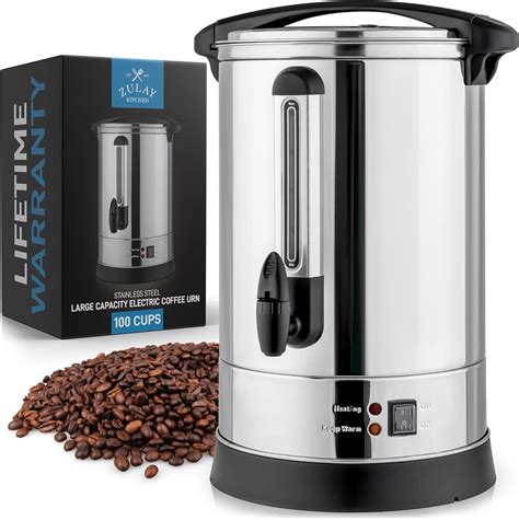 Zulay Premium 100 Cup Commercial Coffee Urn - Stainless Steel Large ...