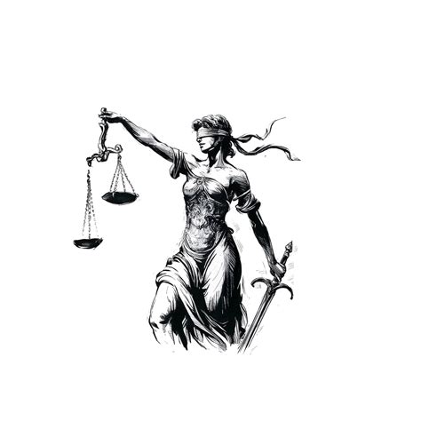 Themis Justice Tattoo Sketch | Goddess of Justice Tattoo Design | Lady Justice Tattoo Art ...