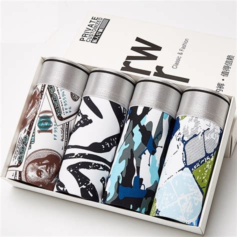 Pack of 4, Men's Underwear, Large Flat Trunks, Thin Loose Shorts ...