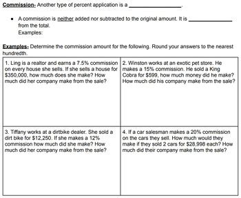 Image result for Commission Math Problems