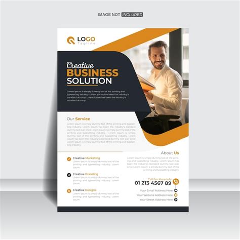Black color a4 size corporate business flyer or poster design template ...