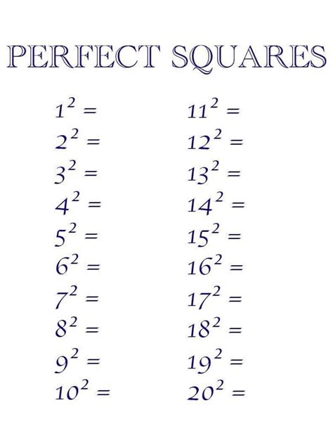 Perfect Squares Math - Etsy