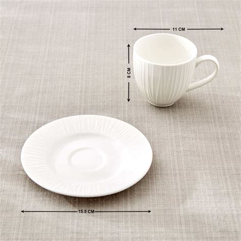 Buy Marshmallow Brook Porcelain Cup and Saucer - 180ml from Home Centre ...