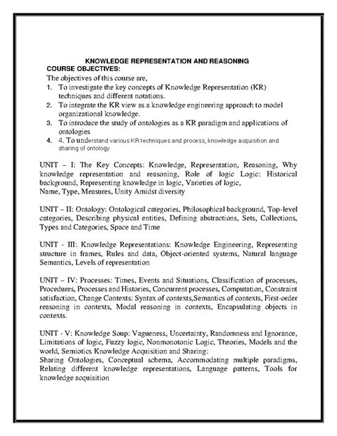 Knowledge Representation and Reasoning Course Overview (CS 101) - Studocu