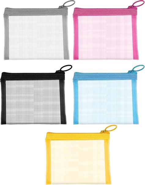 Amazon.com: 5 Pcs Mini Zipper Pouch Clear Small Zipper Pouch Mesh ...