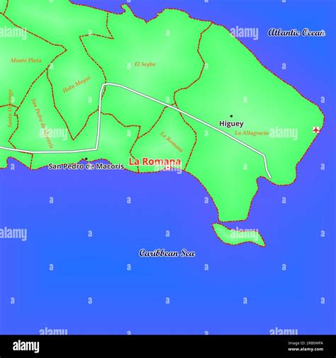 Map of La Romana City in Dominican Republic Stock Photo - Alamy