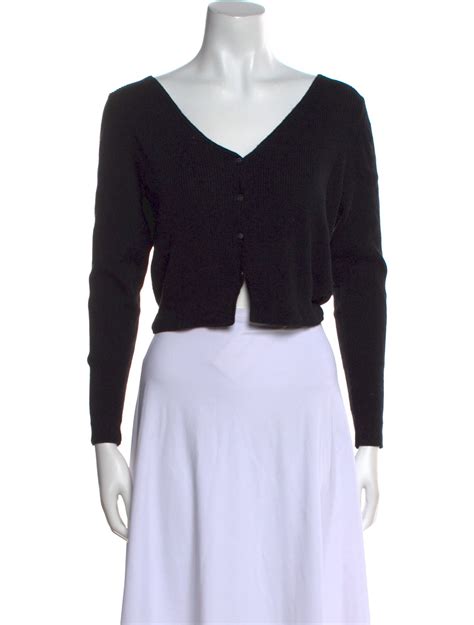 ALMINA concept V-Neck Sweater - Black Knitwear, Clothing - WAFCM20009 ...