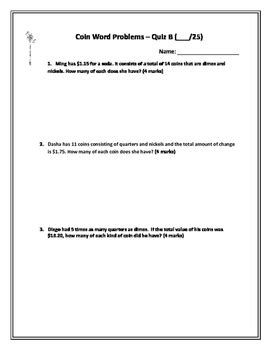 Image result for Coin Word Problems Grade 9 Math