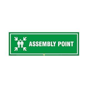 Mr. Safe - Assembly Point Sign Hard Plastic Lamination 15 Inch X 6 Inch ...