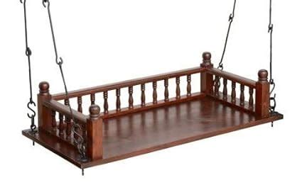 Shilpi 2 Seater Wooden Hanging Swing Set/Jhula/Zula with Melamine ...