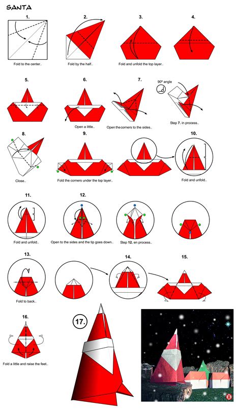 Origami Santa Claus diagrams #origami #diagrams #instructions #steps # ...