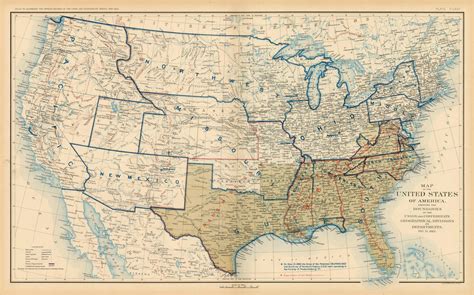 Civil War Atlas; Plate 166; Map of the United States of America Showing ...
