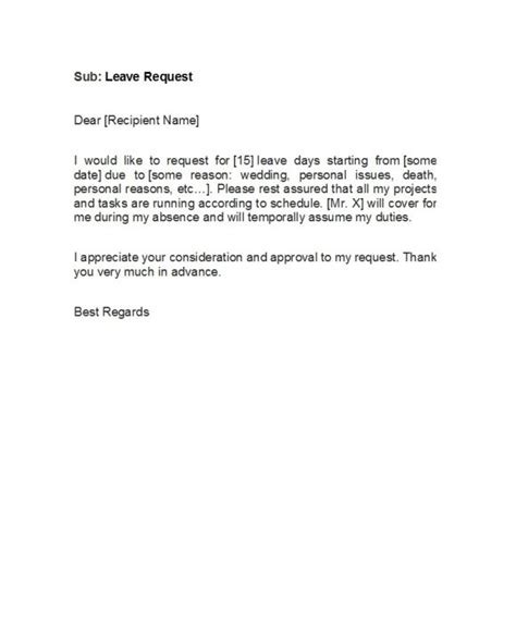 Image result for Leave Request Email