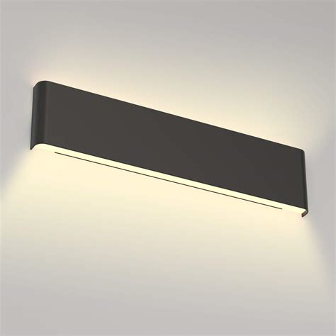 Aipsun 20W/24in Rectangular LED Black Modern Wall Sconce Horizontal Up and Down Wall Mount Light ...