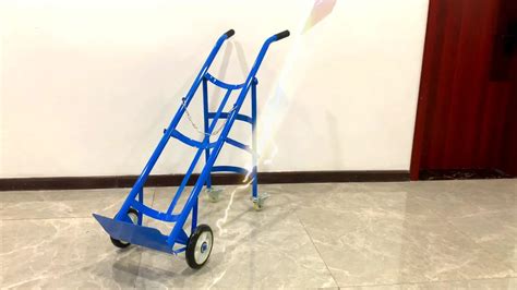 Jh-mech Gas Cylinder Cart With Fixing Ring Silent Inflatable Wheel Hospital 30lb Single Metal ...