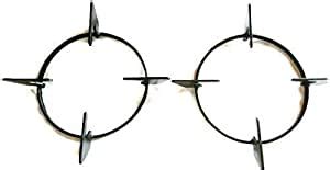 MANKY 3BR Metal Glass Stove Pan Stand ( 14cm , Black, 260gm ) : Amazon ...