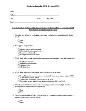 Fillable Online A Meta-Analysis of Pre-hospital Airway Control ...