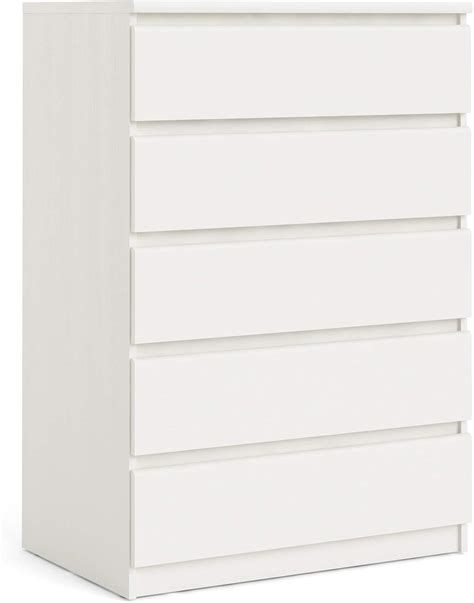 Buy Tvilum 5 Drawer Chest, White Wood Grain Online at Lowest Price in ...