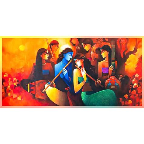 004 Modern art radha krishna painting wall canvas M