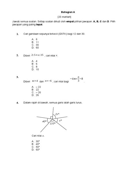 Image result for Math Questions Form 2