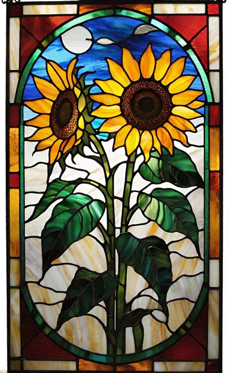 Sunflowers Stained Glass Free Stock Photo - Public Domain Pictures
