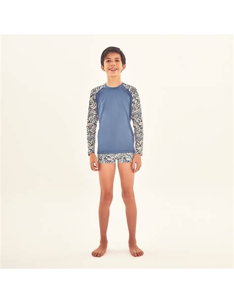 Rash Guard Rash Guard Kids Costela Aco Off White Upf50+ - Marca UV Line