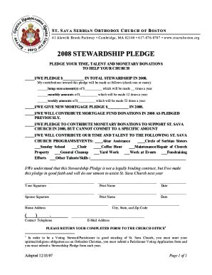 Fillable Online Stewardship pledge form 2008en.DOC Fax Email Print ...