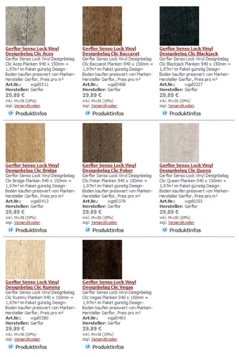 günstige Profqualität Gerflor Senso Lock Vinylboden mit Click System ...